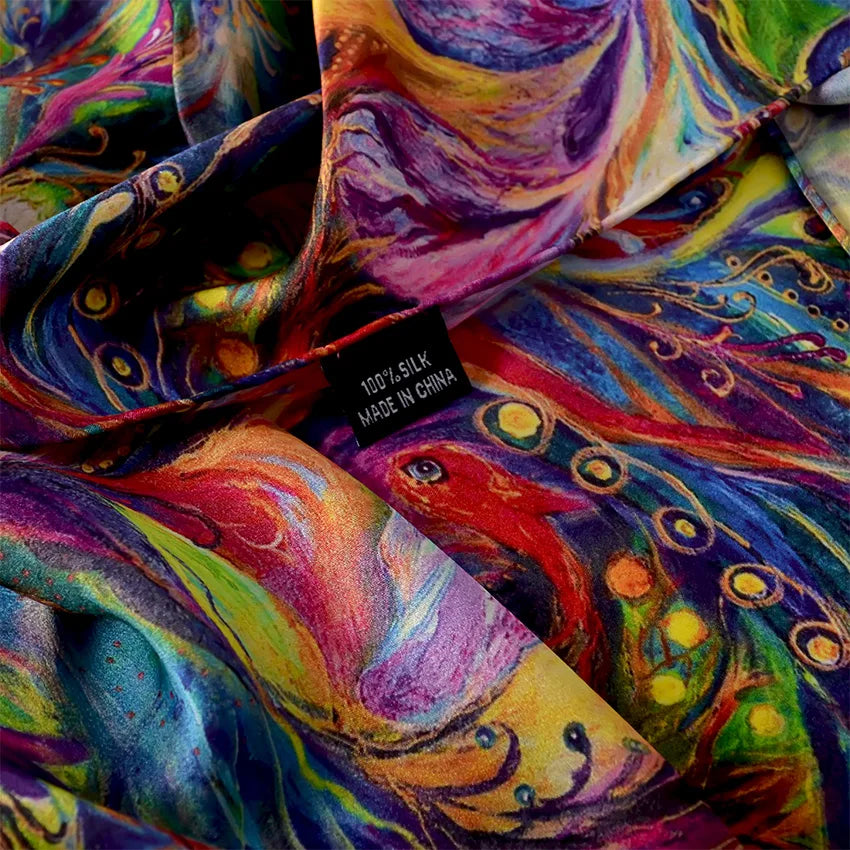 [BYSIFA] New Luxury Pure Silk Scarf Shawl