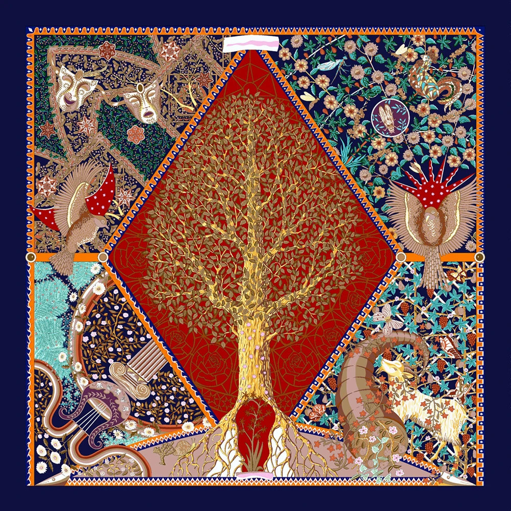 100% Pure Mulberry Silk Women Square Scarf