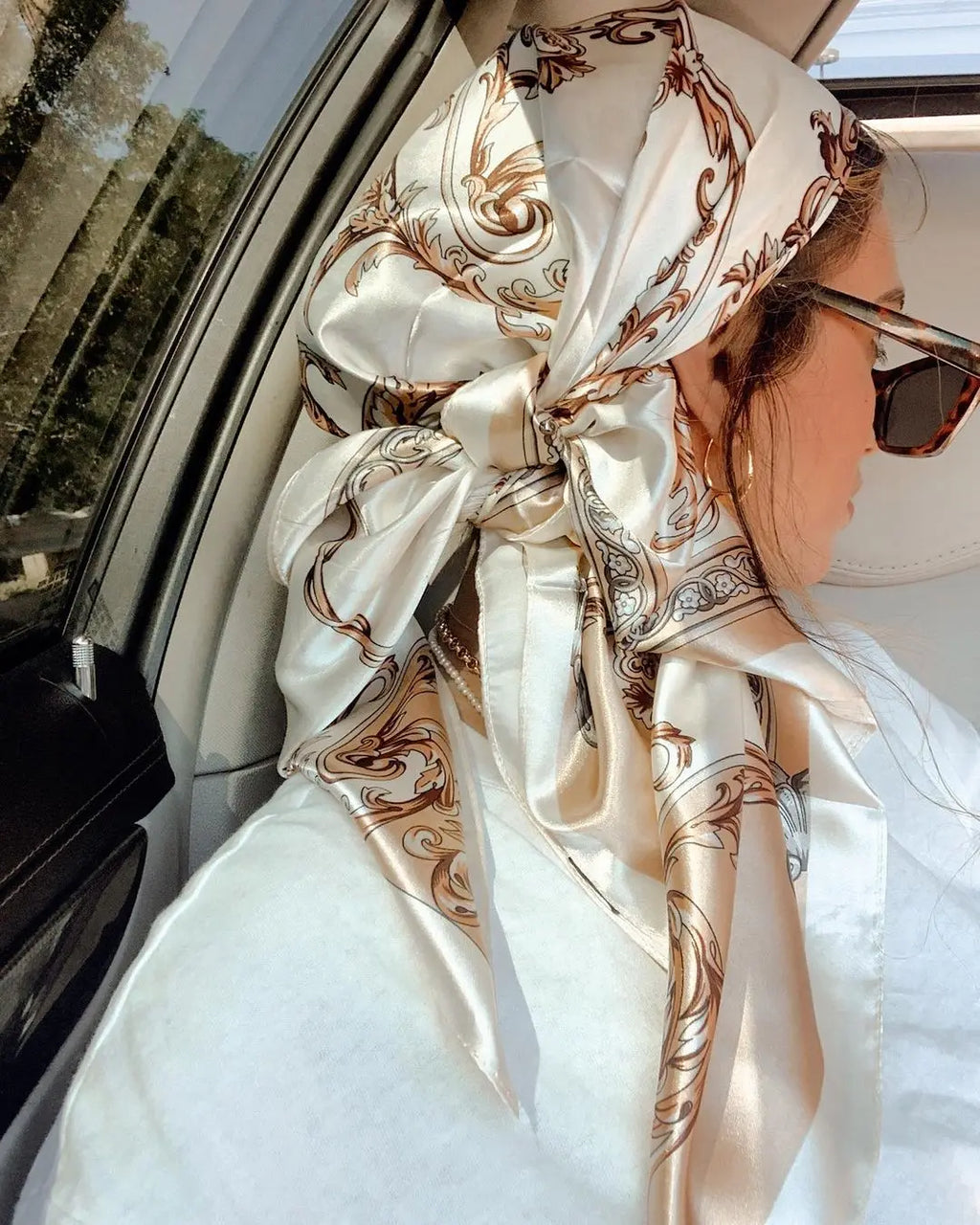 Satin Square Scarf Women Muslim Hijab Elegant