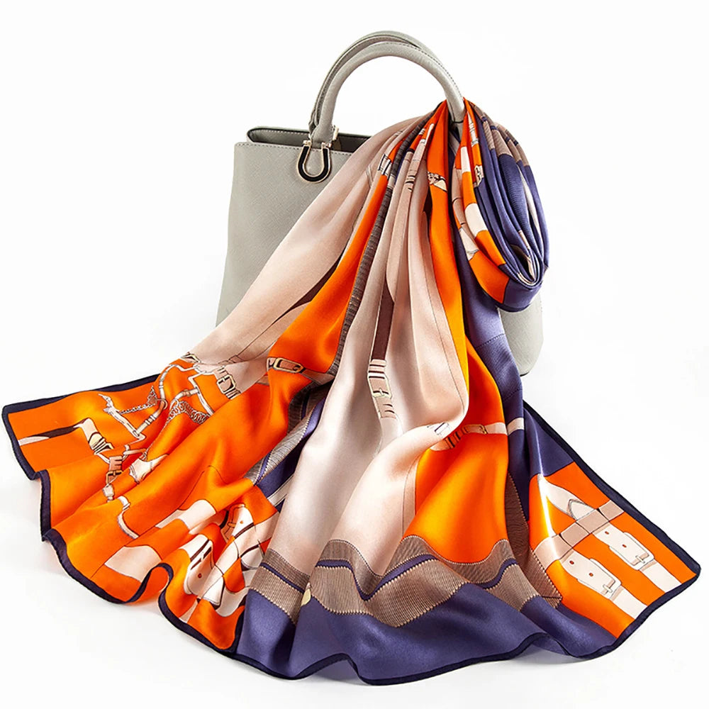 100% Pure Mulberry Silk Women Long Scarf